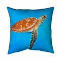 Begin Home Decor 20 x 20 in. Green Aquatic Turtle-Double Sided Print Indoor Pillow 5541-2020-AN275